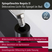 Set Spiegelleuchte Regula II inkl. Leuchtmittel 3-flammig
  E14 2700K 3x470lm 230V 3x4,5W dimmbar Schwarz Kopfspiegel Schwarz matt