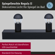 Set Spiegelleuchte Regula II inkl. Leuchtmittel 3-flammig
  E14 2700K 3x470lm 230V 3x4,5W dimmbar Schwarz Kopfspiegel Schwarz matt