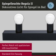 Set Spiegelleuchte Regula II inkl. Leuchtmittel 3-flammig
  E14 2700K 3x470lm 230V 3x4,5W dimmbar Schwarz Opal