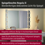 Set Spiegelleuchte Regula II inkl. Leuchtmittel 4-flammig
  E14 2700K 4x220lm 230V 4x2,6W dimmbar Chrom Kopfspiegel Silber