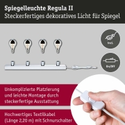 Set Spiegelleuchte Regula II inkl. Leuchtmittel 4-flammig
  E14 2700K 4x220lm 230V 4x2,6W dimmbar Chrom Kopfspiegel Silber