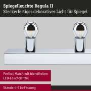 Set Spiegelleuchte Regula II inkl. Leuchtmittel 4-flammig
  E14 2700K 4x220lm 230V 4x2,6W dimmbar Chrom Kopfspiegel Silber