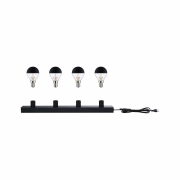 Set Spiegelleuchte Regula II inkl. Leuchtmittel 4-flammig
  E14 2700K 4x250lm 230V 4x2,5W dimmbar Schwarz Kopfspiegel Schwarz matt