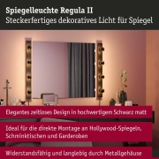 Set Spiegelleuchte Regula II inkl. Leuchtmittel 4-flammig
  E14 2700K 4x250lm 230V 4x2,5W dimmbar Schwarz Kopfspiegel Schwarz matt