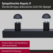 Set Spiegelleuchte Regula II inkl. Leuchtmittel 4-flammig
  E14 2700K 4x250lm 230V 4x2,5W dimmbar Schwarz Kopfspiegel Schwarz matt