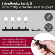 Set Spiegelleuchte Regula II inkl. Leuchtmittel 4-flammig
  E14 2700K 4x470lm 230V 4x4,5W dimmbar Schwarz Opal