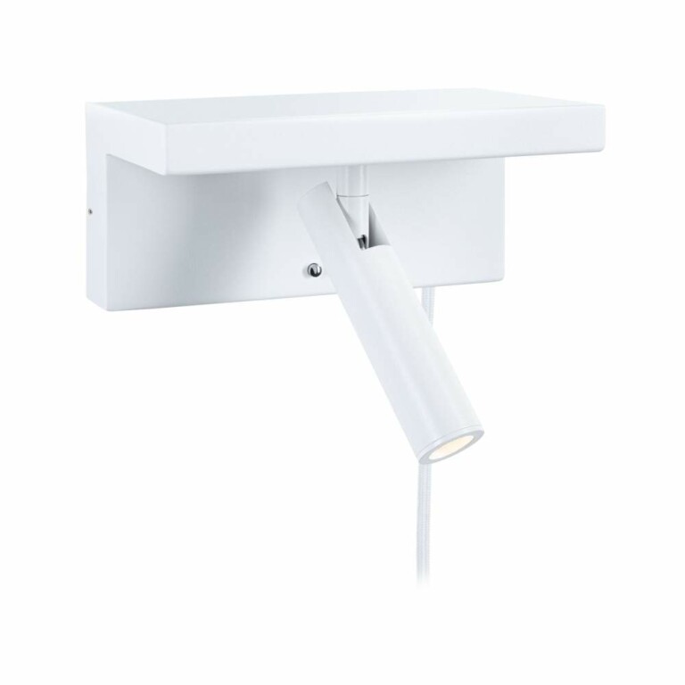 Paulmann LED Wandleuchte Leselampe Jerik Weiß matt USB-C 3000K 160lm 3-Step-Dim mit Euroflachstecker schwenkbarer Leuchtenkopf