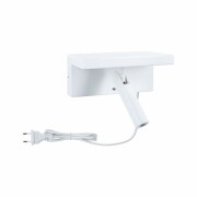 LED Wandleuchte Leselampe Jerik Weiß matt USB-C 3000K 160lm 3-Step-Dim mit Euroflachstecker schwenkbarer Leuchtenkopf