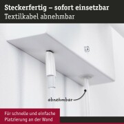 LED Wandleuchte Leselampe Jerik Weiß matt USB-C 3000K 160lm 3-Step-Dim mit Euroflachstecker schwenkbarer Leuchtenkopf