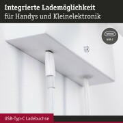 LED Wandleuchte Leselampe Jerik Weiß matt USB-C 3000K 160lm 3-Step-Dim mit Euroflachstecker schwenkbarer Leuchtenkopf