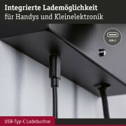 LED Wandleuchte Leselampe Jerik Schwarz matt USB-C 3000K 160lm 3-Step-Dim mit Euroflachstecker schwenkbarer Leuchtenkopf