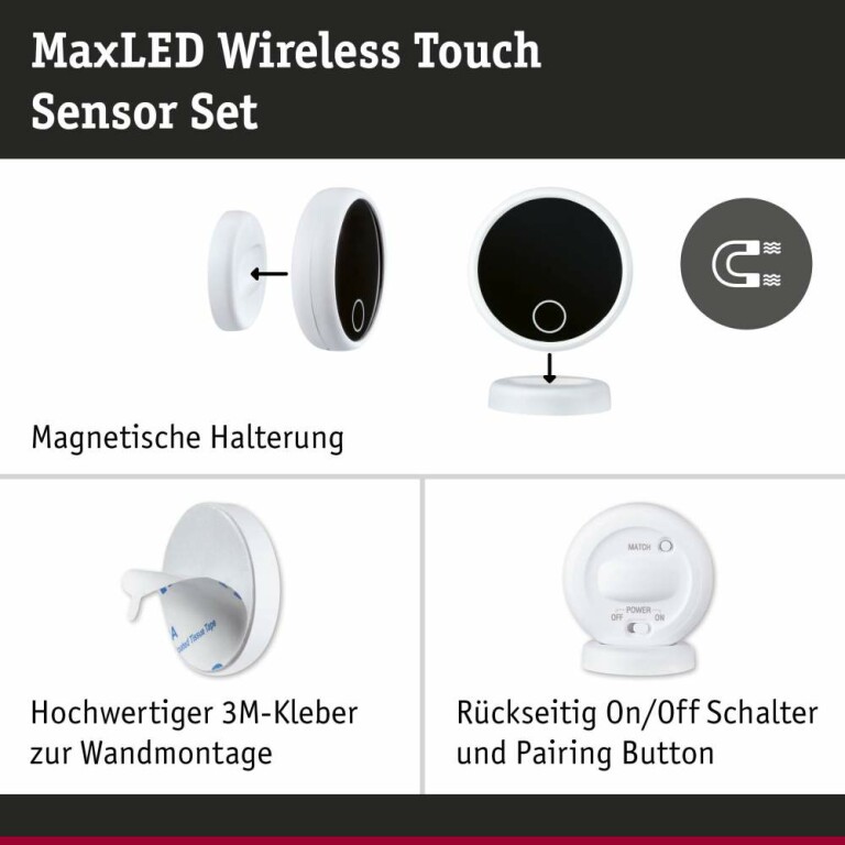 Paulmann MaxLED Sensor Wireless Touch DC 24V max. 144W Weiß Schwarz