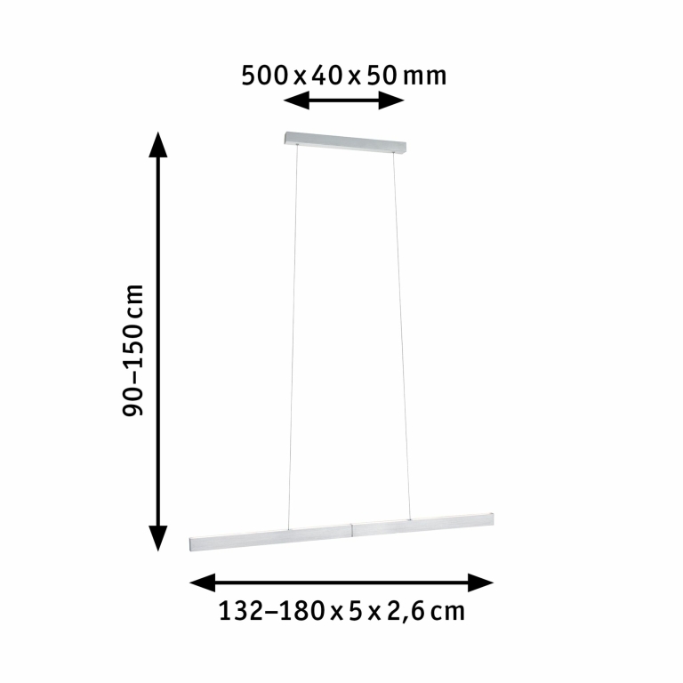 Paulmann LED Pendelleuchte Aptare Alu gebürstet Touchless Sensor 2700K dimmbar verstellbare Breite & Höhe