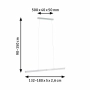 LED Pendelleuchte Aptare Alu gebürstet Touchless Sensor 2700K dimmbar verstellbare Breite & Höhe