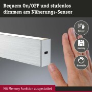 LED Pendelleuchte Aptare Alu gebürstet Touchless Sensor 2700K dimmbar verstellbare Breite & Höhe