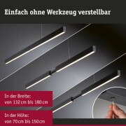 LED Pendelleuchte Aptare Schwarz Touchless Sensor 2700K dimmbar verstellbare Breite & Höhe