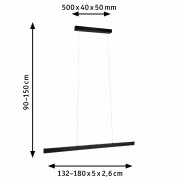 LED Pendelleuchte Aptare Schwarz Touchless Sensor 2700K dimmbar verstellbare Breite & Höhe