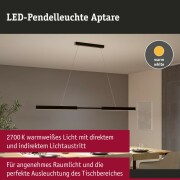 LED Pendelleuchte Aptare Schwarz Touchless Sensor 2700K dimmbar verstellbare Breite & Höhe