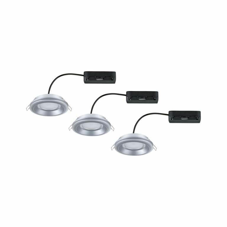 Paulmann LED Einbauleuchte Sormus 3er-Set  IP65 rund 100mm  3x4,8 / 1,5W 560lm / 180lm 230V  3000K Chrom matt