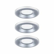 Paulmann LED Einbauleuchte Sormus 3er-Set  IP65 rund 100mm  3x4,8 / 1,5W 560lm / 180lm 230V  3000K Chrom matt