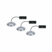 LED Einbauleuchte Sormus 3er-Set  IP65 rund 100mm  3x4,8 / 1,5W 560lm / 180lm 230V  3000K Chrom matt