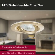 Einbauleuchte Nova Plus Gold matt rund IP65 93mm 30° GU5,3 / GU10 max. 35W 230/12V dimmbar