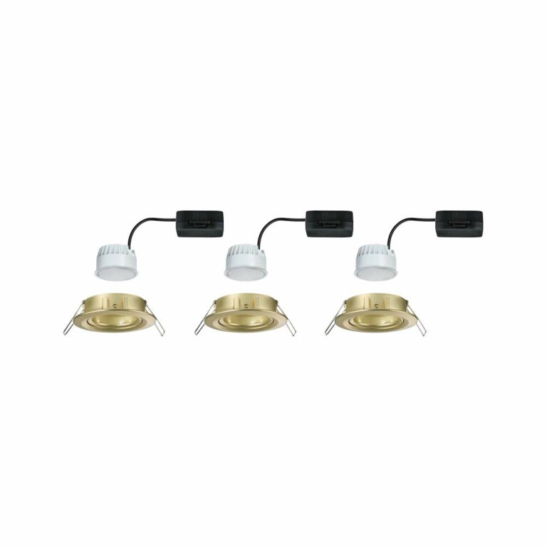 Paulmann LED Einbauleuchte Nova Coin 3er-Set   rund 84mm 50° Coin 3x6W 3x470lm 230V  2700K Gold matt