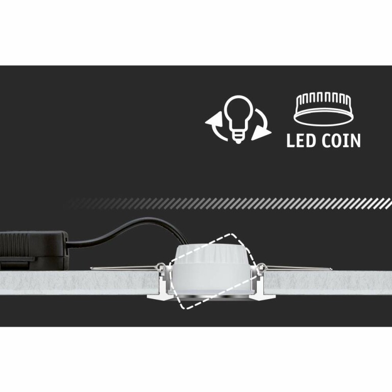 Paulmann LED Einbauleuchte Nova Coin 3er-Set   rund 84mm 50° Coin 3x6W 3x470lm 230V  2700K Gold matt