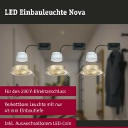 LED Einbauleuchte Nova Coin 3er-Set   rund 84mm 50° Coin 3x6W 3x470lm 230V  2700K Gold matt