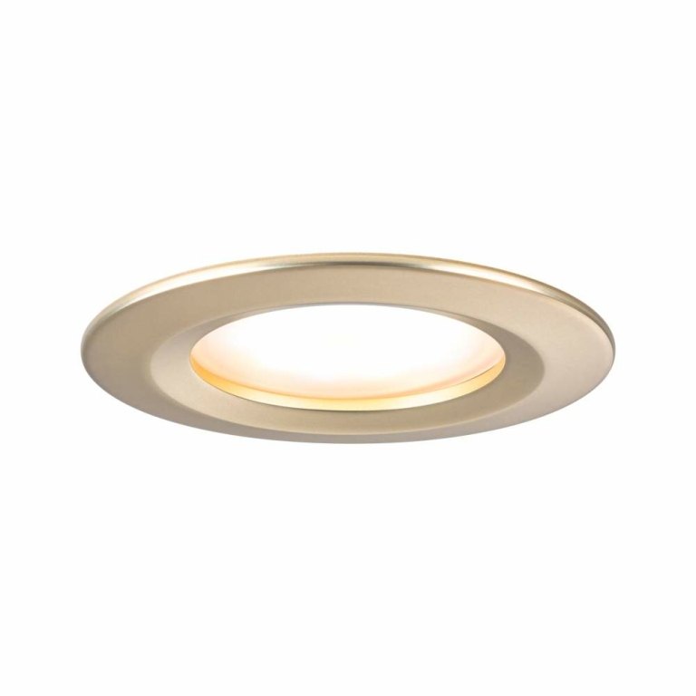 Paulmann LED Einbauleuchte Nova Coin Basisset starr IP44 rund 78mm  Coin 3x6W 3x470lm 230V  2700K Gold matt