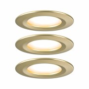 LED Einbauleuchte Nova Coin Basisset starr IP44 rund 78mm  Coin 3x6W 3x470lm 230V  2700K Gold matt