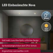 LED Einbauleuchte Nova Coin Basisset starr IP44 rund 78mm  Coin 3x6W 3x470lm 230V  2700K Gold matt