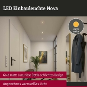 LED Einbauleuchte 3-Step-Dim Nova Coin Basisset schwenkbar  rund 84mm 50° Coin 3x6W 3x470lm 230V dimmbar 2700K Gold matt