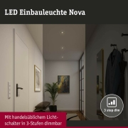 LED Einbauleuchte 3-Step-Dim Nova Coin Basisset schwenkbar  rund 84mm 50° Coin 3x6W 3x470lm 230V dimmbar 2700K Gold matt