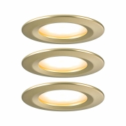 LED Einbauleuchte 3-Step-Dim Nova Coin Basisset starr IP44 rund 74mm  Coin 3x6W 3x470lm 230V dimmbar 2700K Gold matt