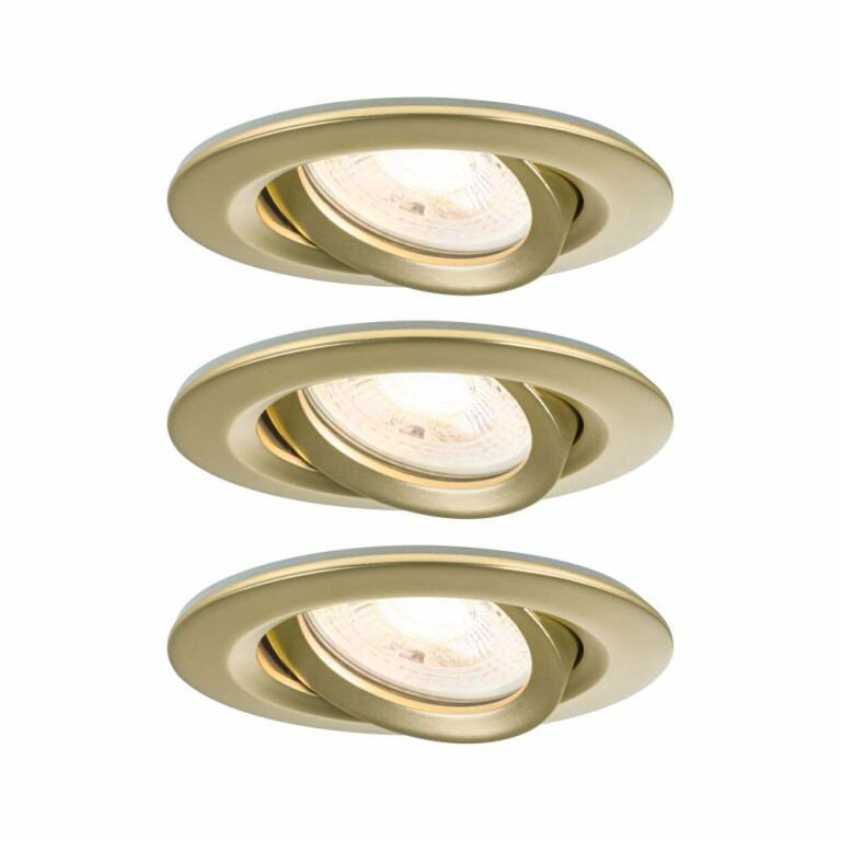 Paulmann LED Einbauleuchte Nova Plus 3er-Set  IP65 rund 93mm 30° GU10 3x6W 3x460lm 230V dimmbar 2700K Gold matt