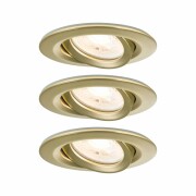 LED Einbauleuchte Nova Plus 3er-Set  IP65 rund 93mm 30° GU10 3x6W 3x460lm 230V dimmbar 2700K Gold matt