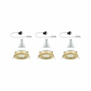 LED Einbauleuchte Nova Plus 3er-Set  IP65 rund 93mm 30° GU10 3x6W 3x460lm 230V dimmbar 2700K Gold matt