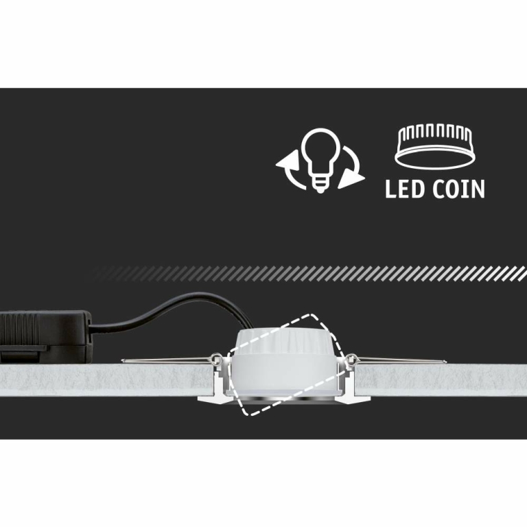 Paulmann LED Einbauleuchte Nova Coin Einzelleuchte   rund 84mm 50° 2,8W 505lm 230V  4000K Weiß matt