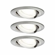 LED Einbauleuchte Nova Coin 3er-Set   rund 84mm 50° 3x2,8W 3x505lm 230V  4000K Eisen gebürstet