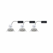 LED Einbauleuchte Nova Coin 3er-Set   rund 84mm 50° 3x2,8W 3x505lm 230V  4000K Eisen gebürstet