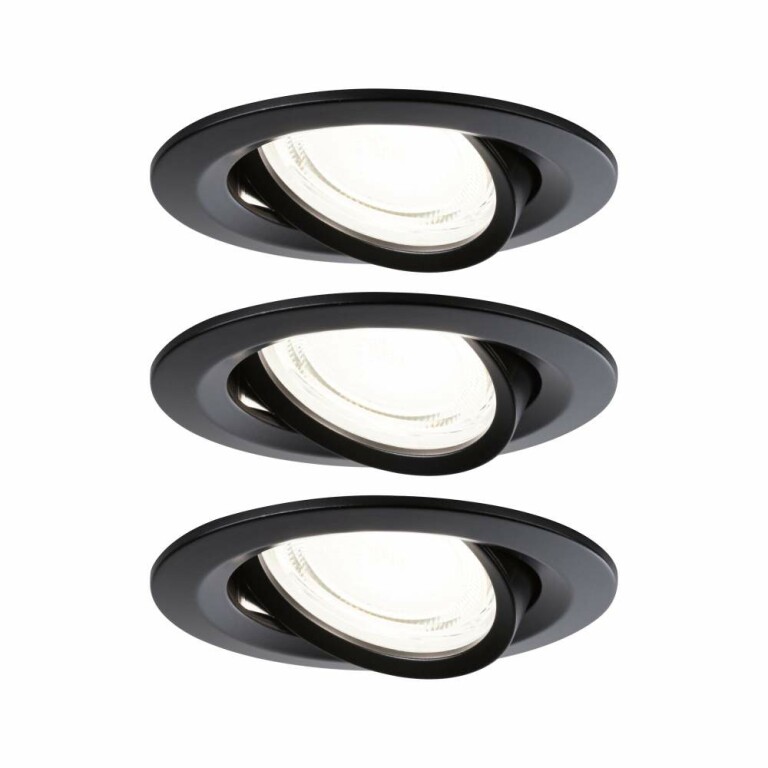 Paulmann LED Einbauleuchte Nova Coin 3er-Set   rund 84mm 50° 3x2,8W 3x505lm 230V  4000K Schwarz matt