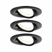 LED Einbauleuchte Nova Coin 3er-Set   rund 84mm 50° 3x2,8W 3x505lm 230V  4000K Schwarz matt