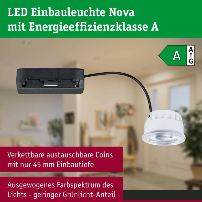 Paulmann LED Coin Nova 50mm Coin 2,8W 505lm 230V 4000K Klar