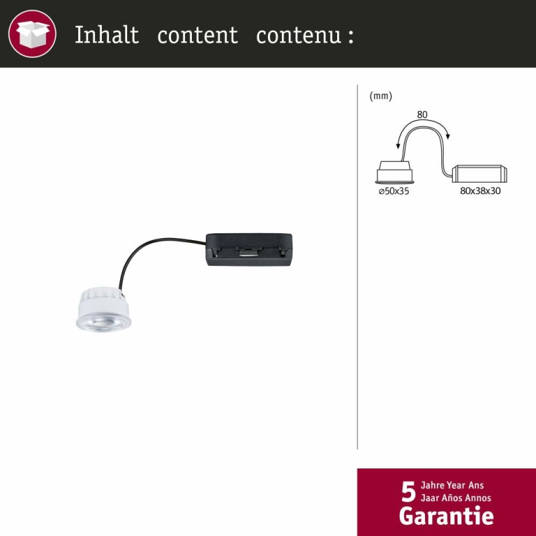 Paulmann LED Coin Nova 50mm Coin 2,8W 505lm 230V 4000K Klar