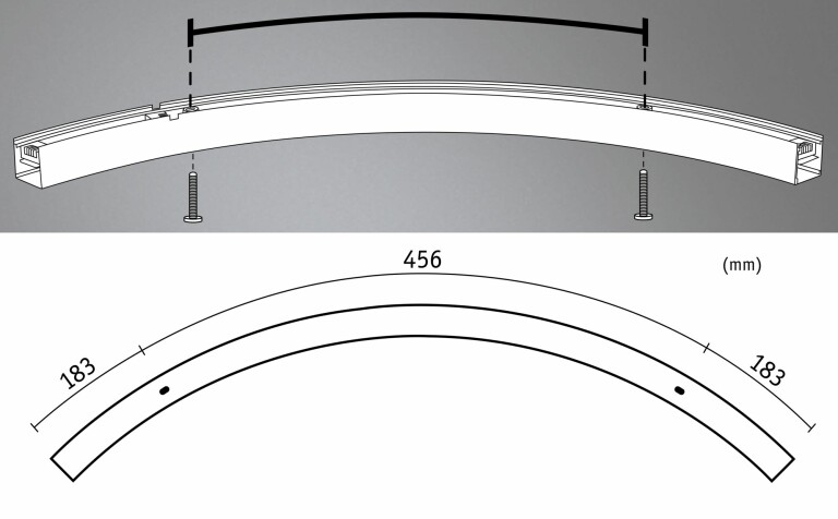 Paulmann Linion Lichtkanal-Kurve 90 ° 24V 13W 3000K Chrom matt