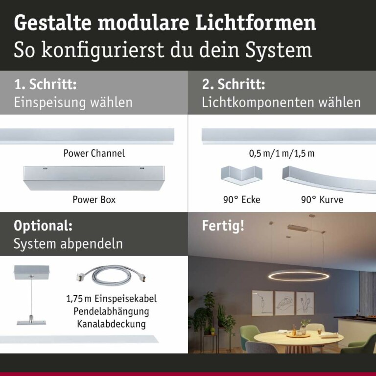 Paulmann Linion Zubehör Seilabhängung Chrom matt 1,5m