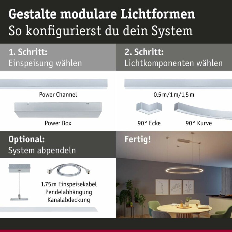 Paulmann Linion Einspeisekabel Grau 1,75m