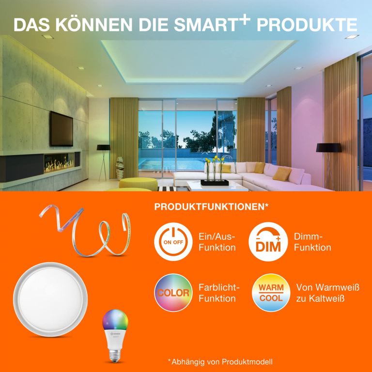 LEDVANCE LEDVANCE SMART+ WiFi Schienensystem Leuchte Circle weiß Dimmbar Tunable White - kompatibel mit Amazon & Google