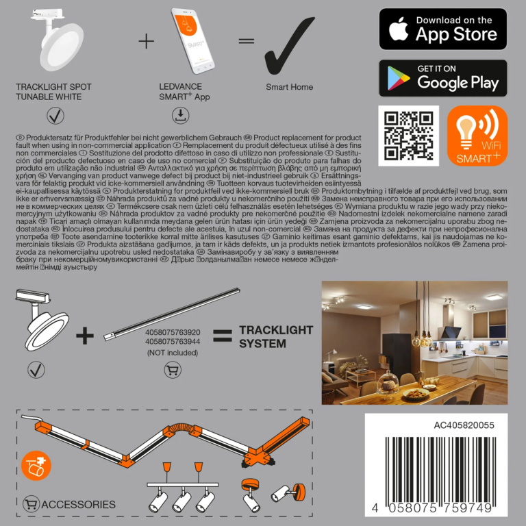 LEDVANCE LEDVANCE SMART+ WiFi Schienensystem Leuchte Circle weiß Dimmbar Tunable White - kompatibel mit Amazon & Google